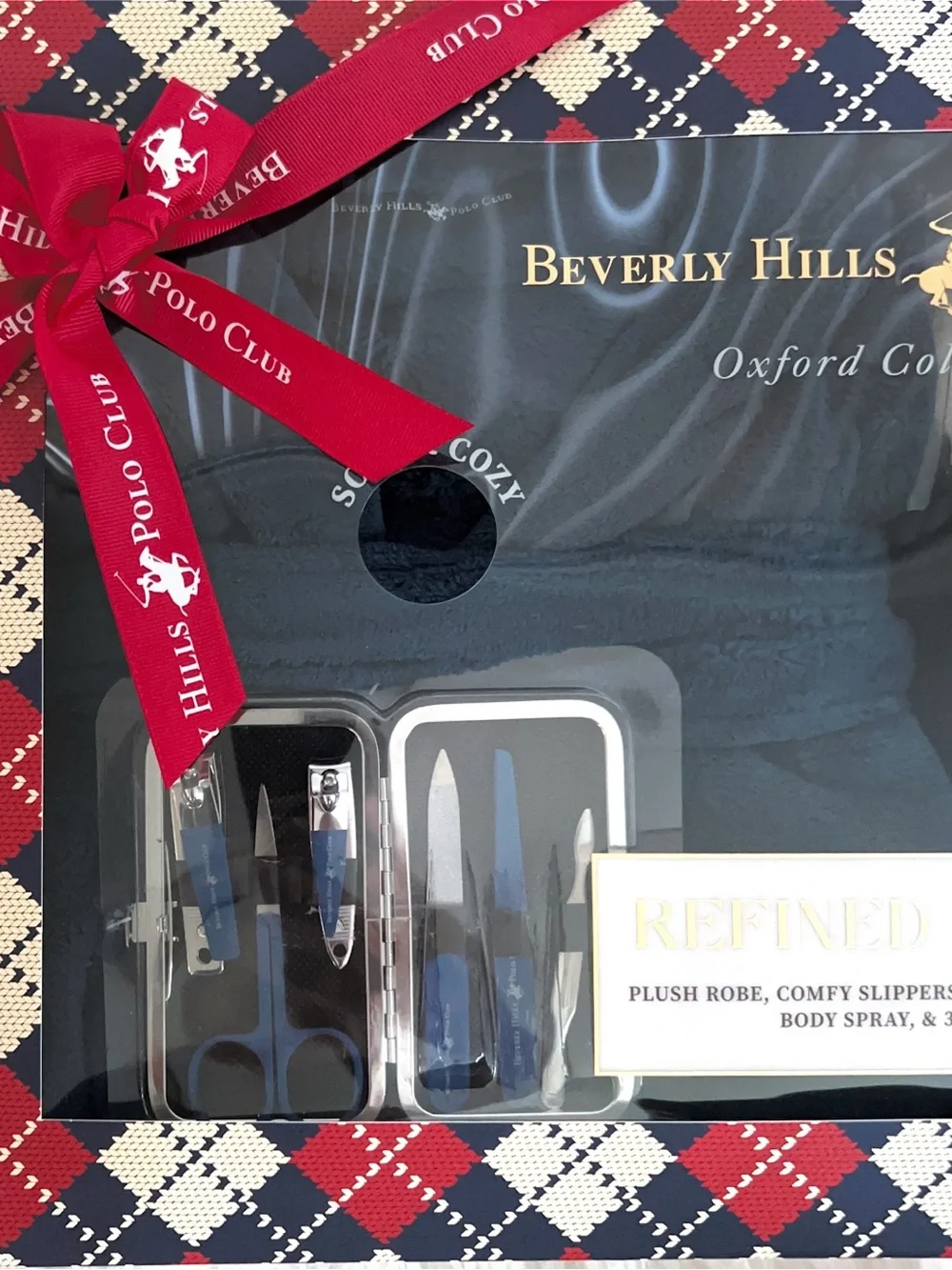 NEW- Beverly Hills Polo Club Navy Gift Set with Red Ribbon